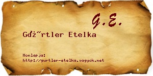 Gürtler Etelka névjegykártya